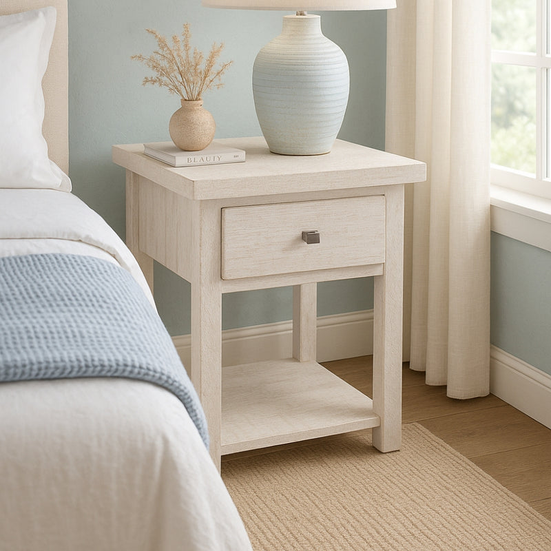 Ocean Home Nightstand With Shelf