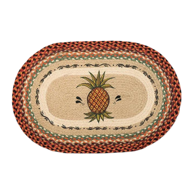 Pineapple Weave Oval Patch Rug