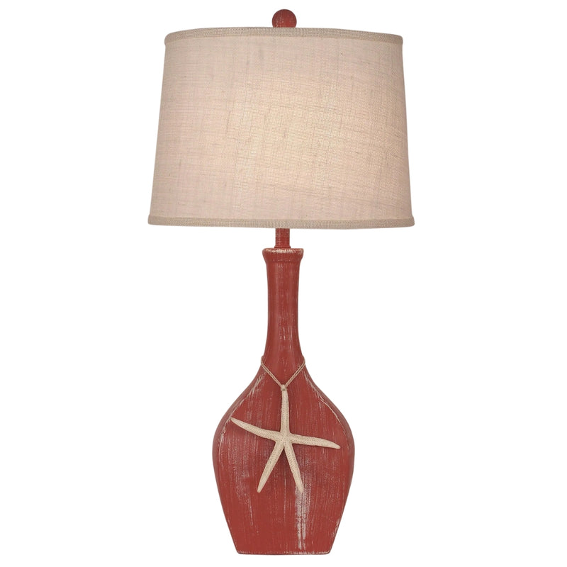 Red Coral Large Starfish Accent Lamp