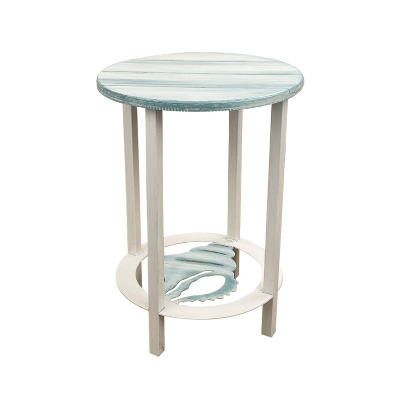 Weathered Cove Slate Shell Round End Table
