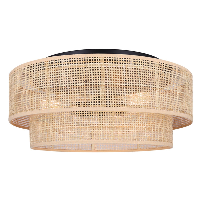 Rattan 19" Flush Mount
