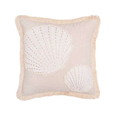 Golden Shores Scallop Decorative Pillow