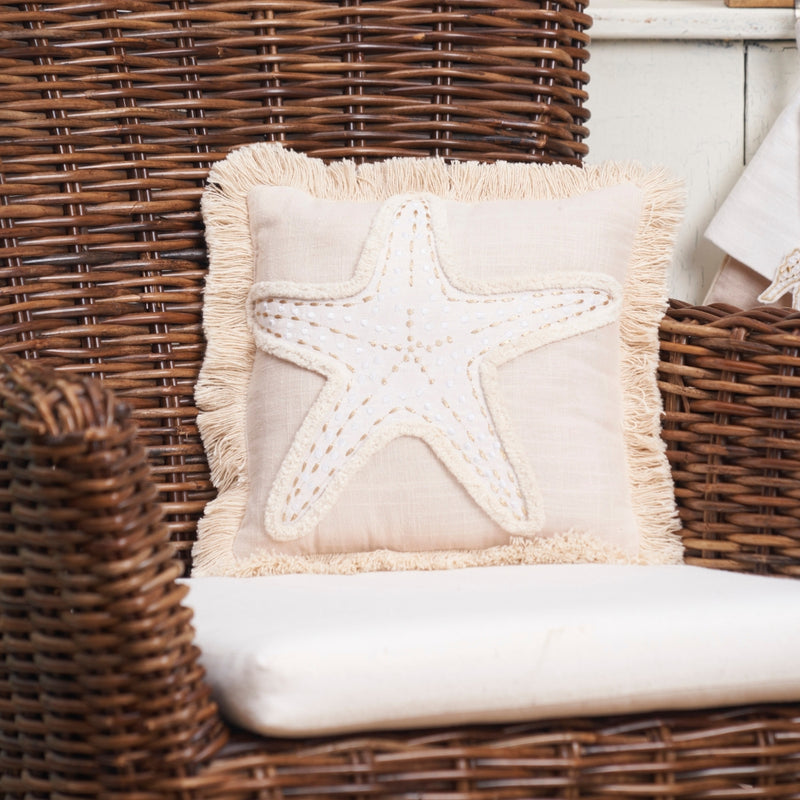 Golden Shores Starfish Decorative Pillow