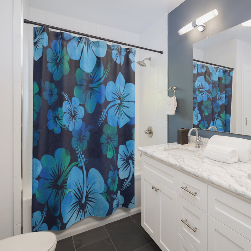 Blue Flower Shower Curtain