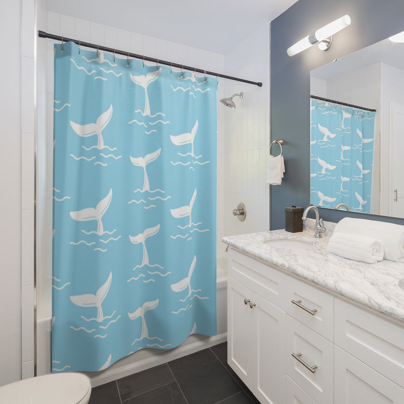 Whale Tail Shower Curtain