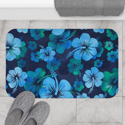Blue Flower Bath Mat