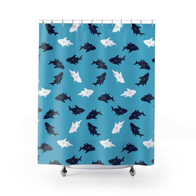 Blue Shark Shower Curtain
