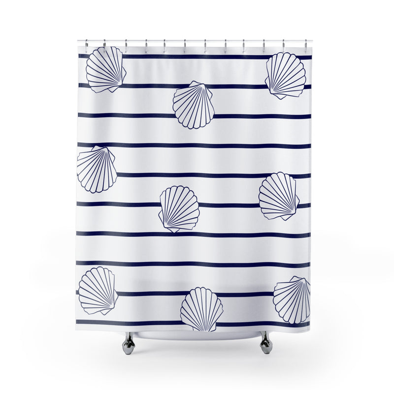 Clam Stripe Shower Curtain