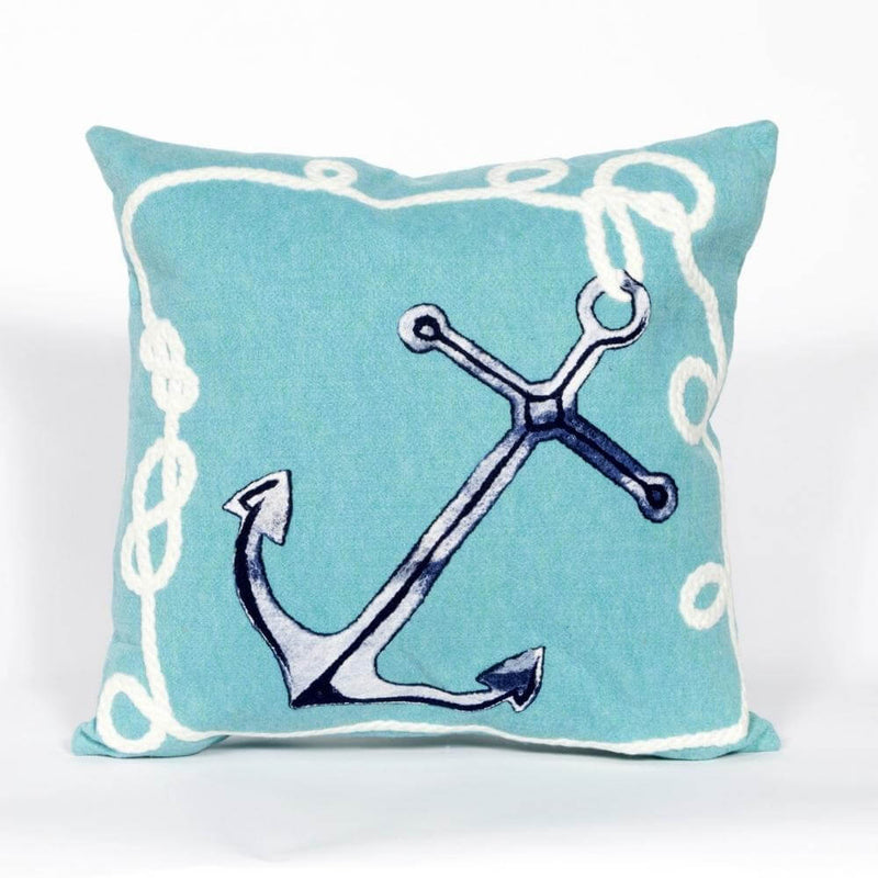 Aqua Anchor Pillow