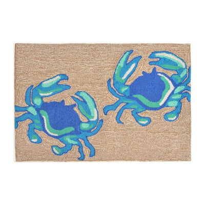 Aqua Beach Crabs Rug