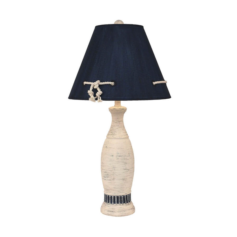 Cottage Kitchen Navy Ribbed Table Lamp