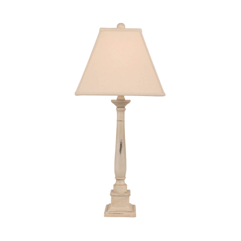 Country Distressed Square Candlestick Table Lamp