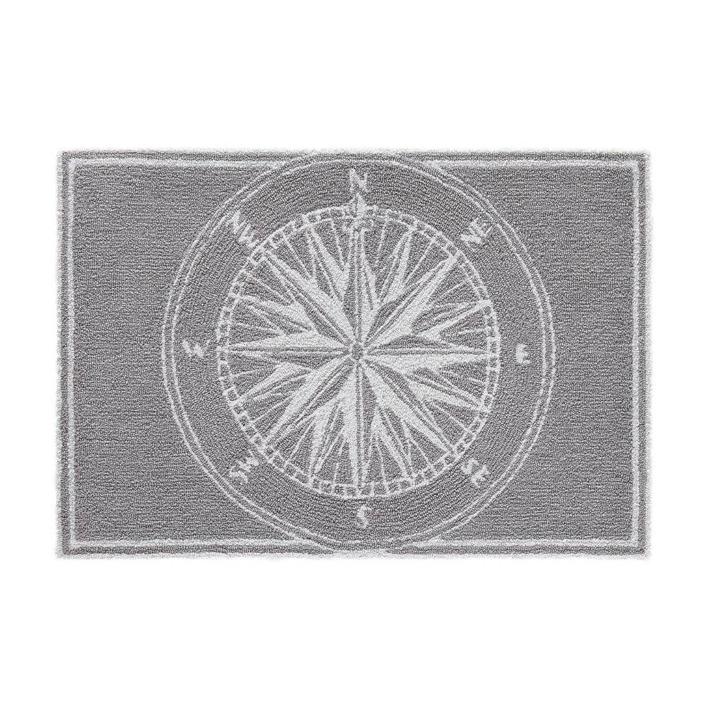 Grey Compass Rug – Coastal Place