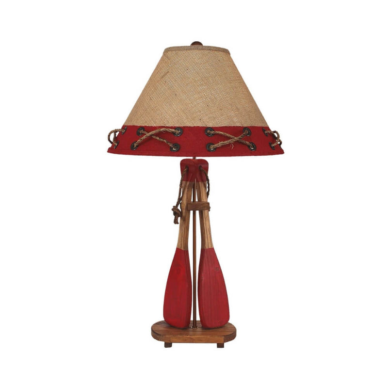 Lake Paddles Red Table Lamp