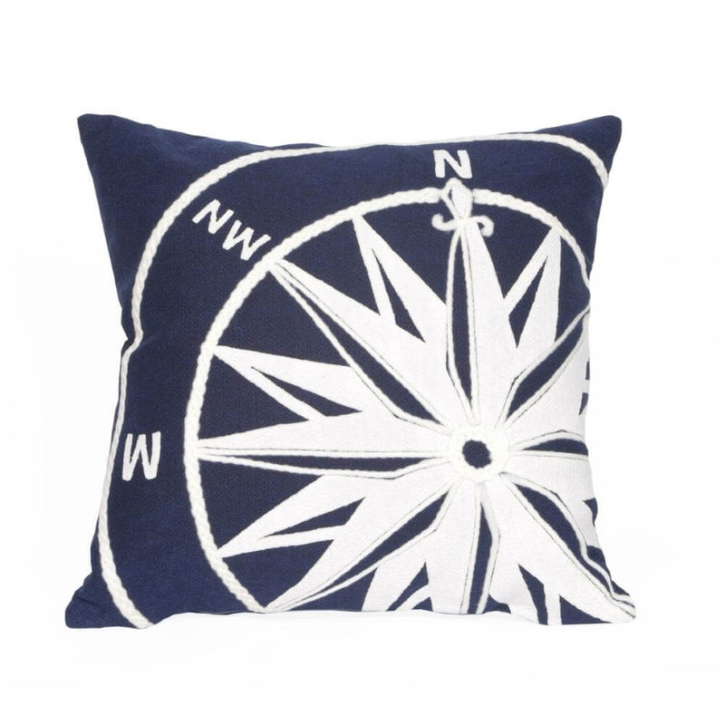 Navy Compass Pillow