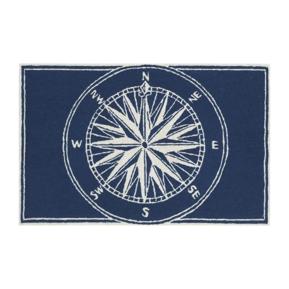 Navy Compass Rug – Coastal Place