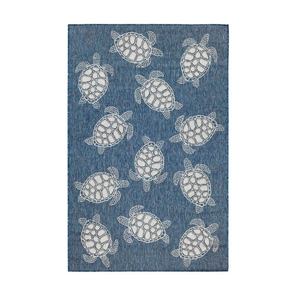Navy Sea Turtles Rug – Coastal Place