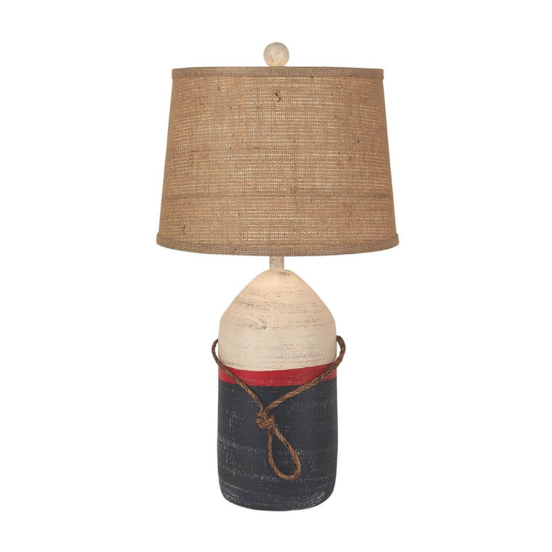 Navy Swimmer Red Buoy Table Lamp
