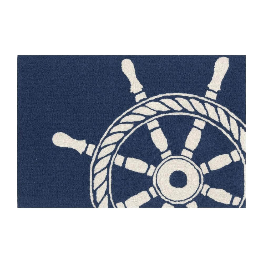 Navy Wheel Rug – Coastal Place