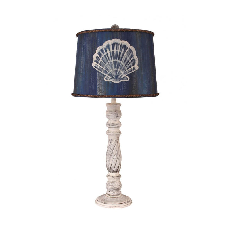 Painted Shell Navy Table Lamp