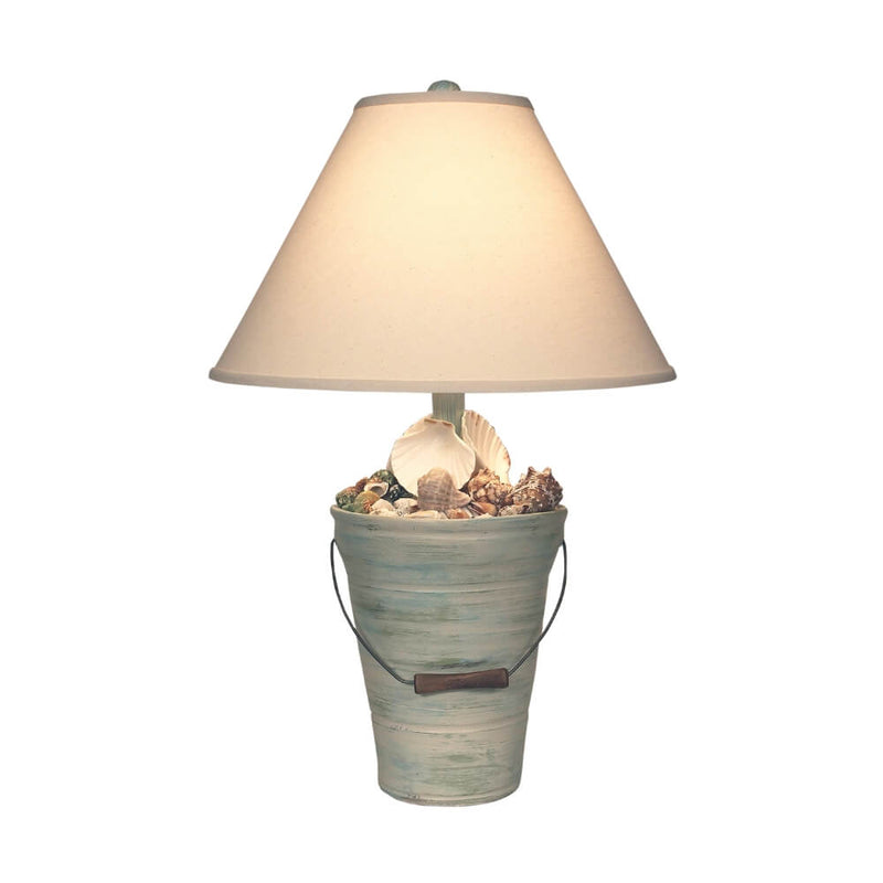 Saltwater Summer Shell Bucket Lamp