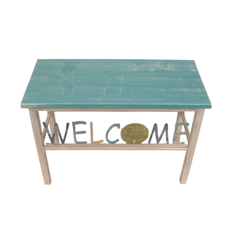 Shell Welcome Wooden Bench