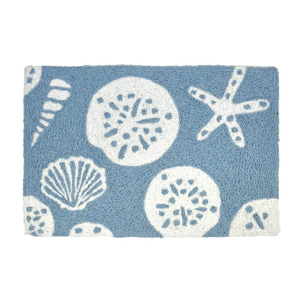 Sky Blue Shells Indoor/Outdoor Rug – Coastal Place