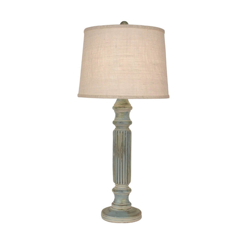 Summer Blue Ribbed Table Lamp