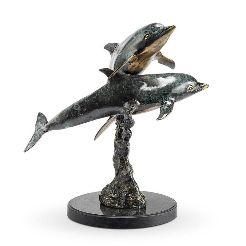 Swimming Dolphin Mates Sculpture