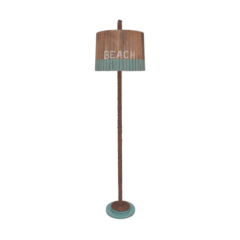 Turquoise Rope Spindle Floor Lamp