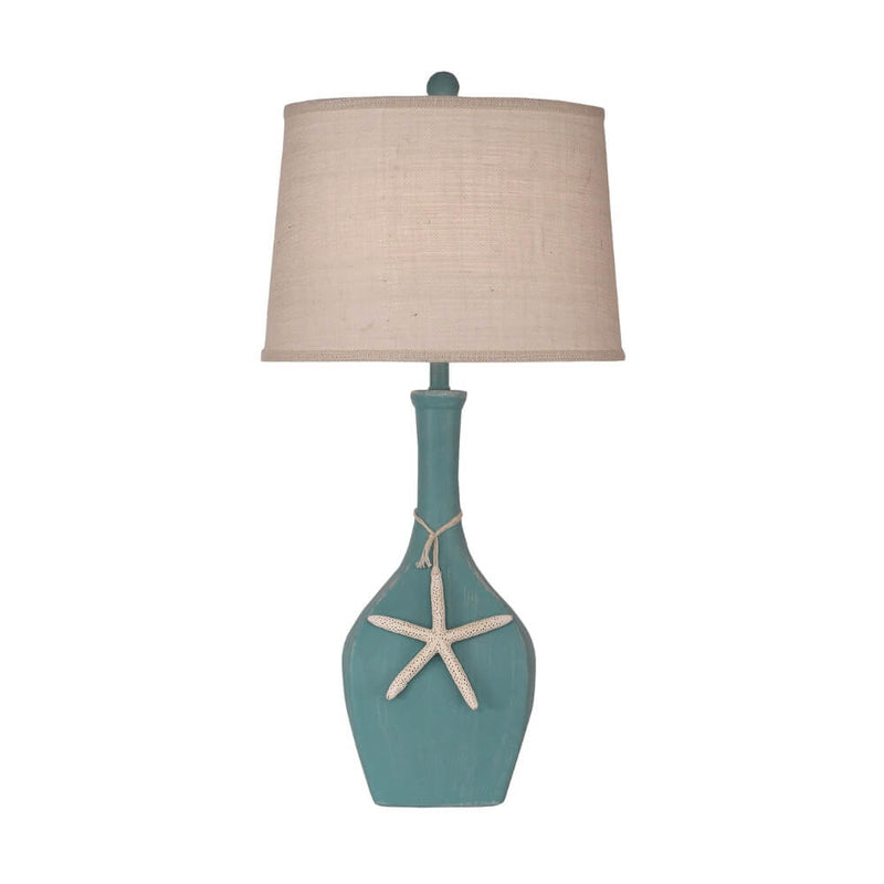 Turquoise Starfish Genie Bottle Lamp