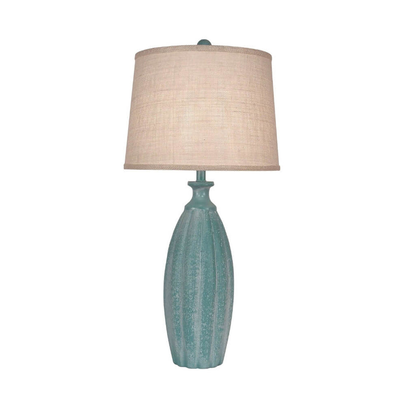 Turquoise Whisper Fluted Table Lamp