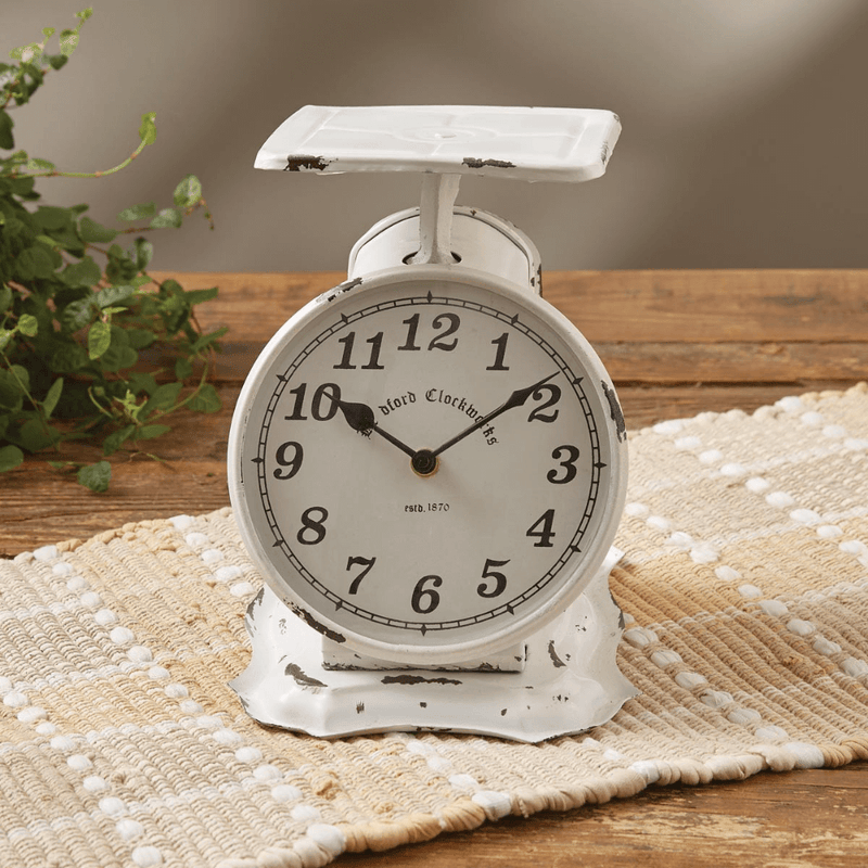 Vintage White Scale Clock (7689375088872)
