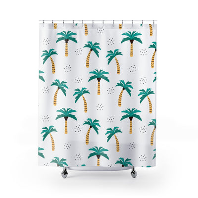 White Palm Tree Shower Curtain